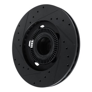 Ford Ranger Brake Rotor (1) - Front Right - R1 Concepts - Drilled & Slotted - Black - `06-`12